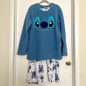 NWT Blue Adult Pajamas Stitch L | Disney Character adult fleece pajama set
